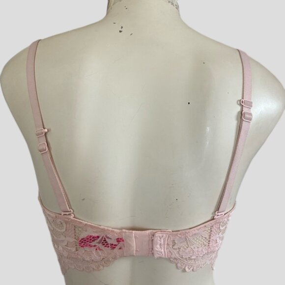 💕2/$35💕La Senza Beyond Sexy Ultimate Plunge Pink Lace Bra 32DD - Picture 2 of 8